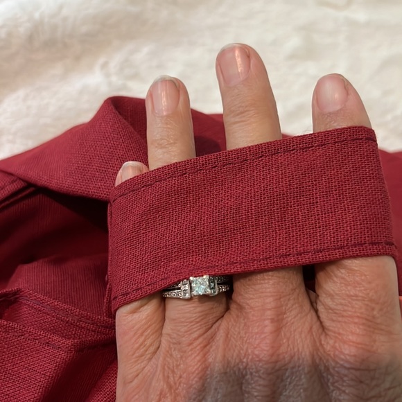 HOME brand tab top solid window panel pair- (Target) dark red - Picture 4 of 5